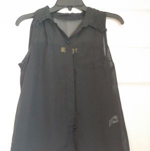 Black buttoned up top
